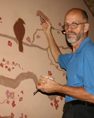 painting mural for peggy at pun pun 2010